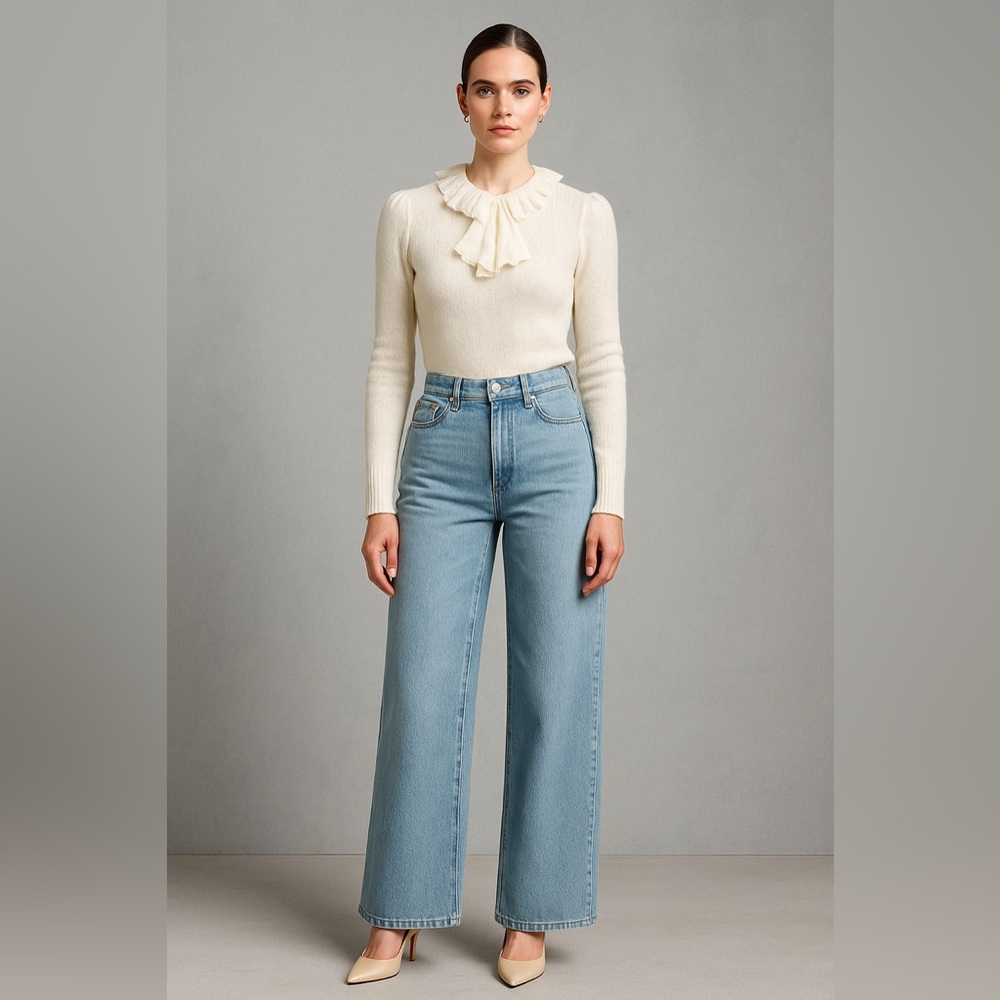 Vintage Victorian Style Sweater in Ivory - Picture 7 of 7